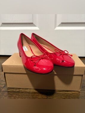 Steve Madden Red Patent Ballet Flats with Bow